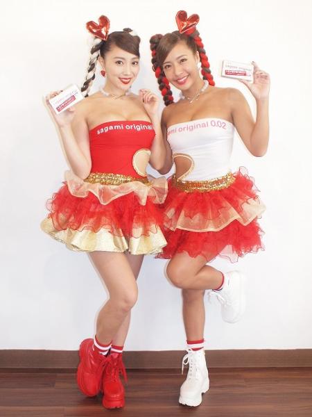 人気グラドル森咲智美は“おじ様”が好み? 元同居人・橋本梨奈と息ぴったりの「サガミオリジナル002宣伝大使」に!